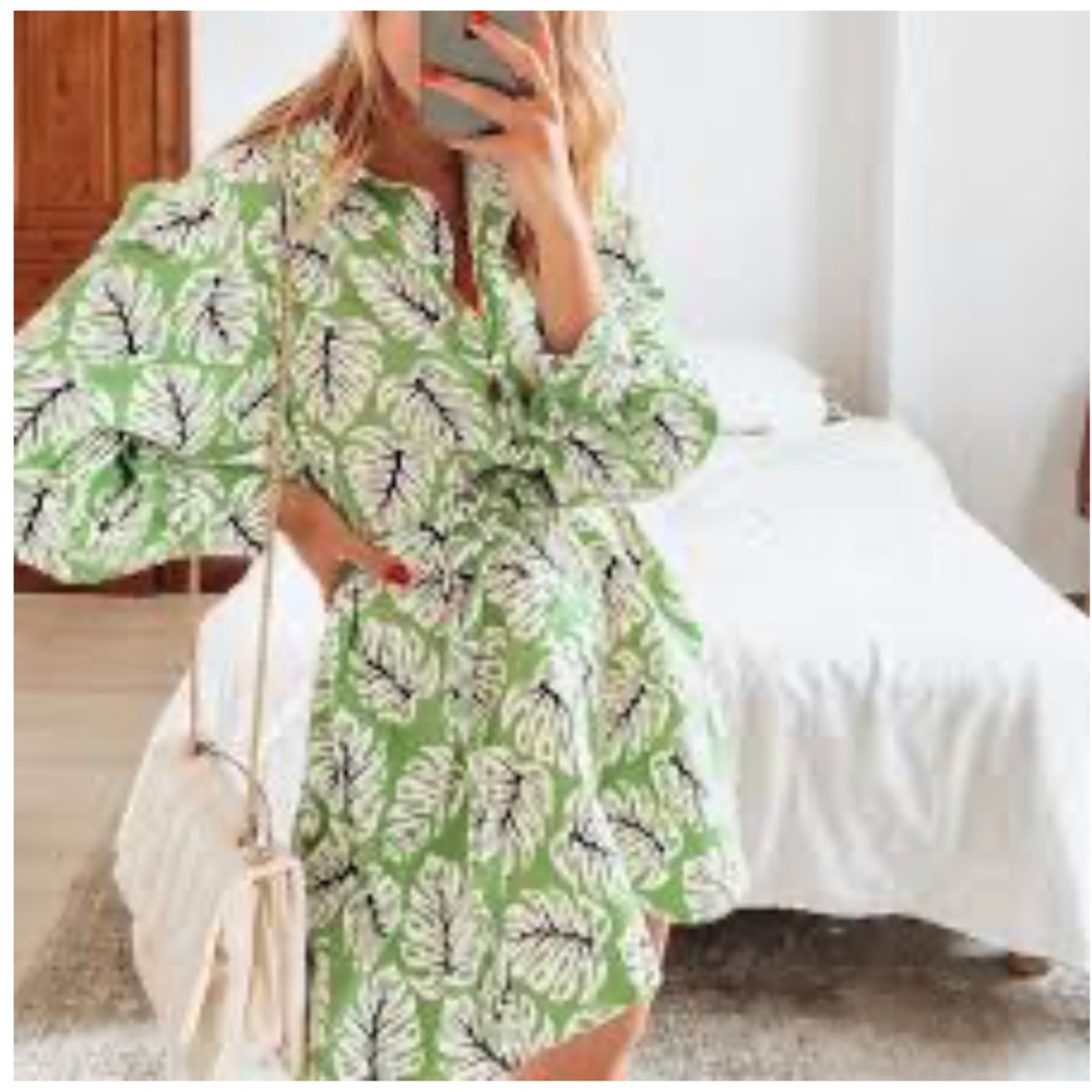ZARA Leaf Print Dress